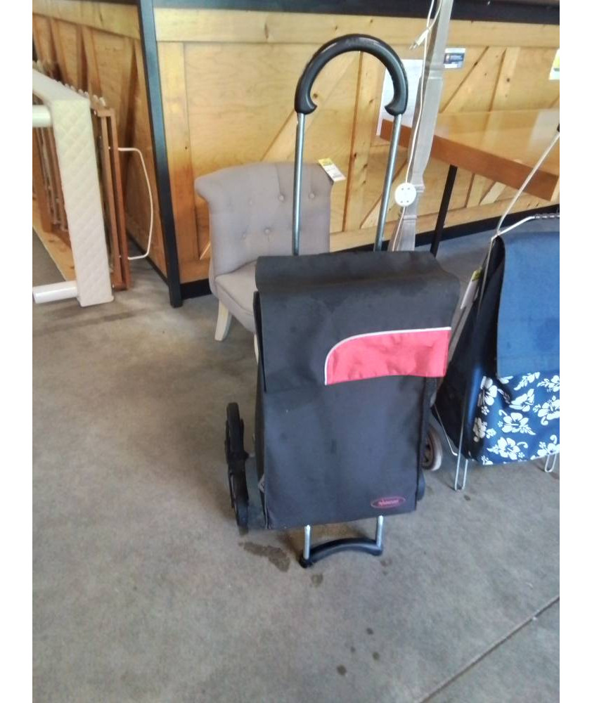 CHARIOT DE COURSES 6 ROUES ANDERSEN SHOPPER  THERMO MÉTAL TOILE NOIR ET ROUGE