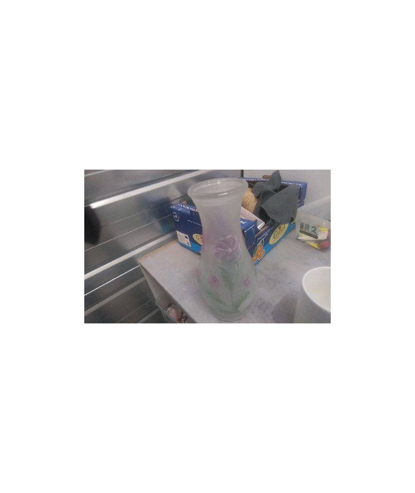 VASE VERRE DECOR FLEURI 