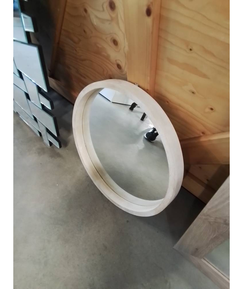 MIROIR ROND BOIS CLAIR