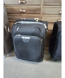 VALISE SOUPLE A ROULETTES TISSU NOIR DELSEY