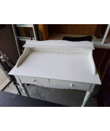 COIFFEUSE BLANCHE DEUX TIROIRS 