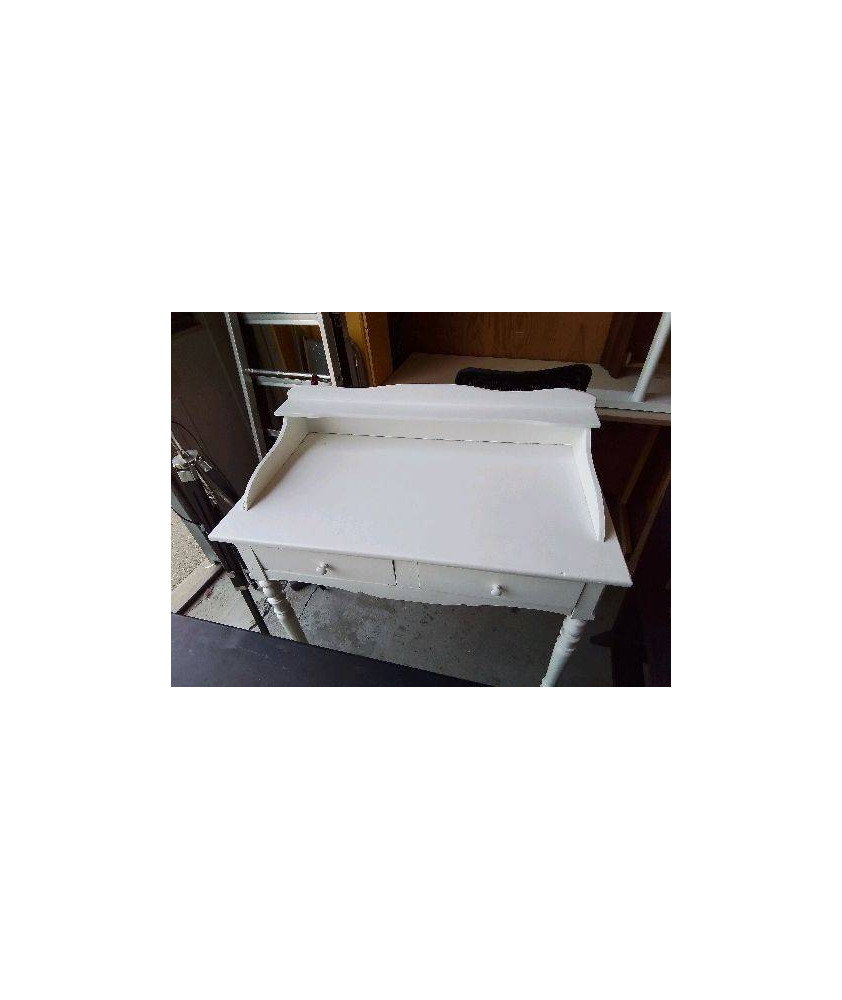 COIFFEUSE BLANCHE DEUX TIROIRS 