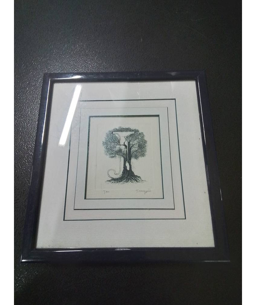 LITHOGRAPHIE  ARBRE PHILIPPE TURPIN XXE  XXIE 11X10