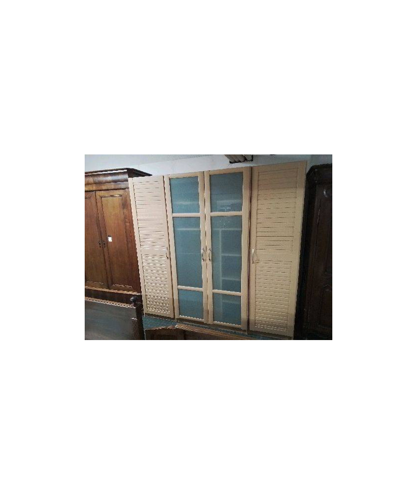 MEUBLE DE RANGEMENT DEUX PORTES VITRÉE 