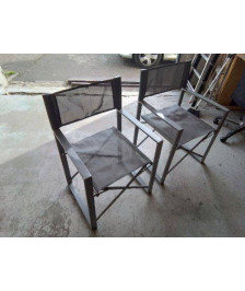 FAUTEUIL D’EXTERIEUR PLIABLE GRIS 