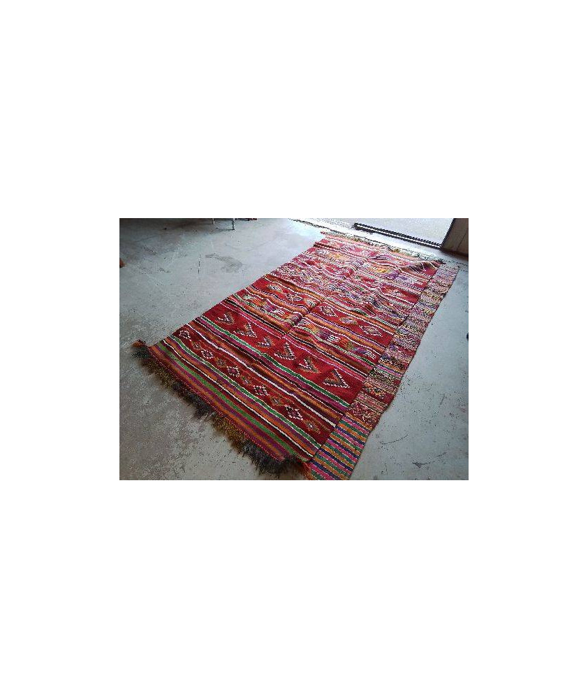 GRAND TAPIS DE LAINE COLORÉ 150 X 320