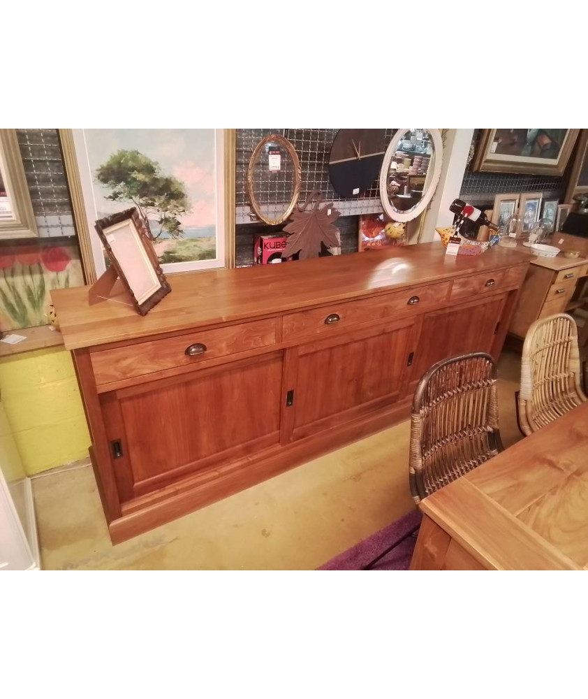 BAHUT 3 PORTES COULISSANTES EN TECK 