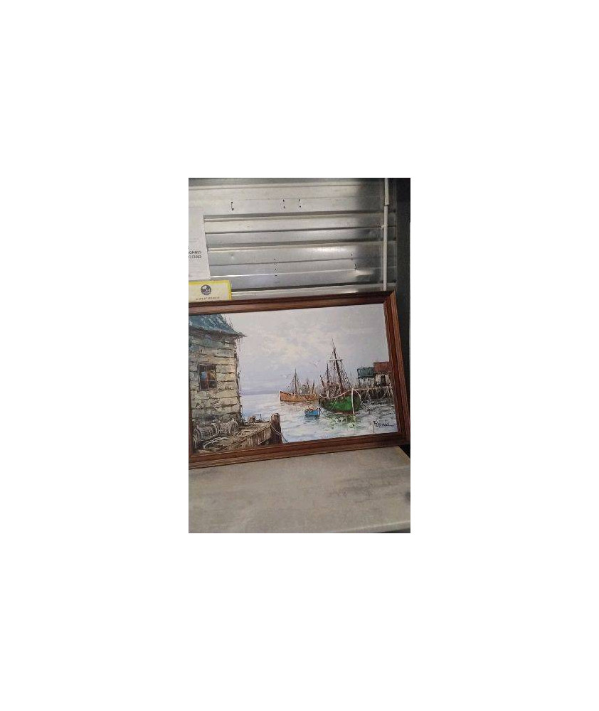 PEINTURE BATEAUX SIGNE FLORENCE/ 100X70CM