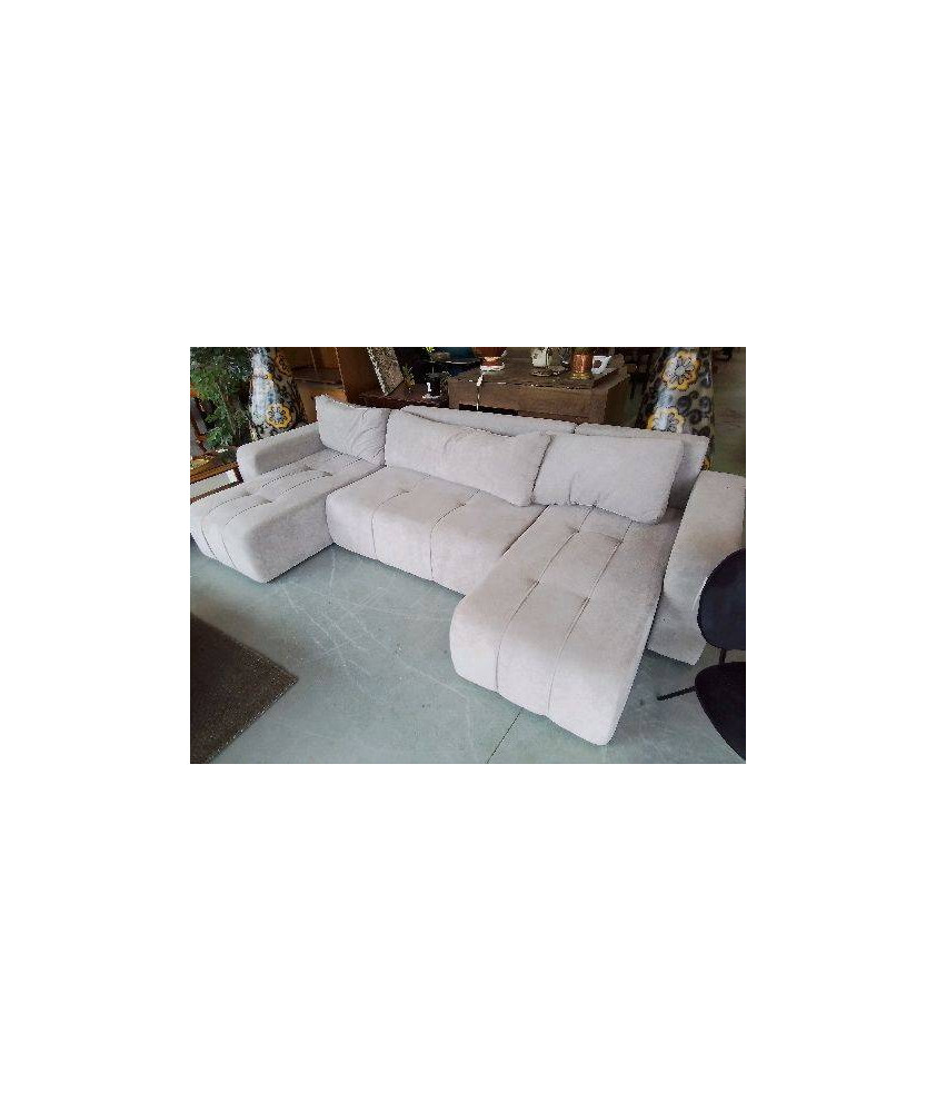 CANAPÉ U 7 PLACES TISSUS REF BMCRPNESSDH-HJ