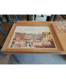 HUILE SUR TOILE HONFLEUR LE VIIEUX PORT 
