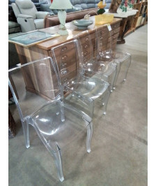 4 CHAISES RÉSINE TRANSPARENT ITALY 