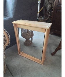 MEUBLE MURAL BOIS CLAIR 1 PORTE MIROIR 