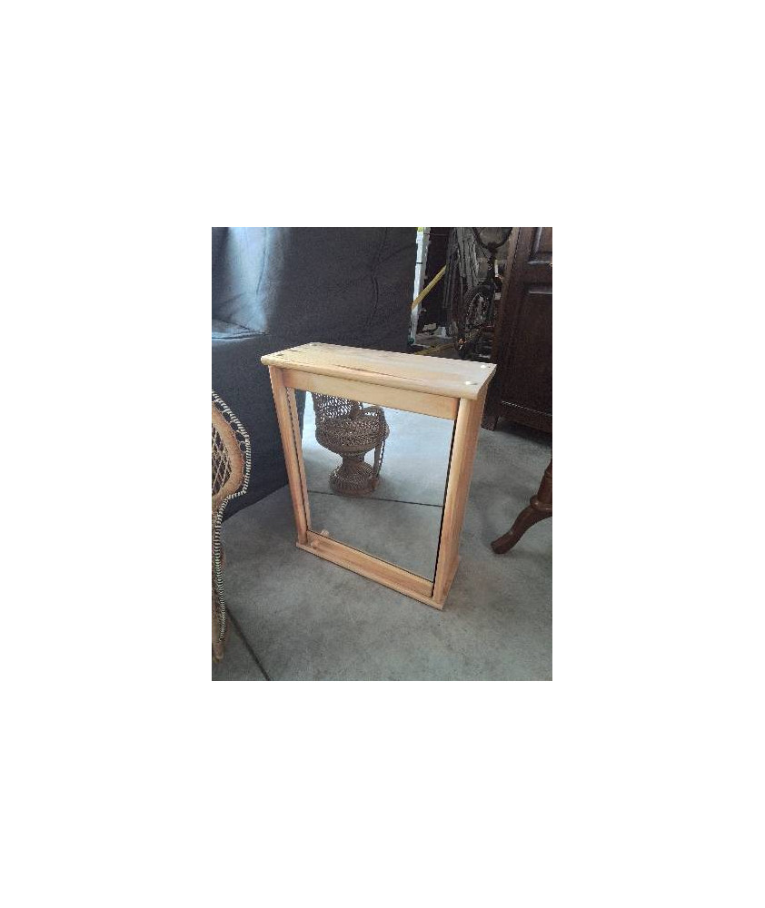 MEUBLE MURAL BOIS CLAIR 1 PORTE MIROIR 