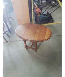 TABLE BASSE OVALE PIÈTEMENT BOIS TOURNÉ 