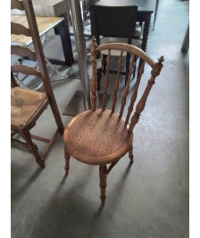 CHAISE BISTROT BOIS CLAIR A BARREAUX ASSISE PERFORÉE DÉBUT XXE