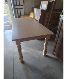 TABLE RECTANGULAIRE BOIS CLAIR 180X85X75CM 2RAL40CM +6 CHAISES BOIS PAILLÉ 