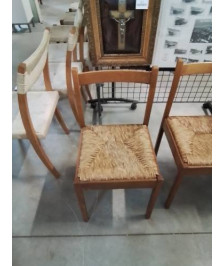 4 CHAISES BOIS PAILLÉ LA  RINASCENTE ITALIE ANNÉES 60