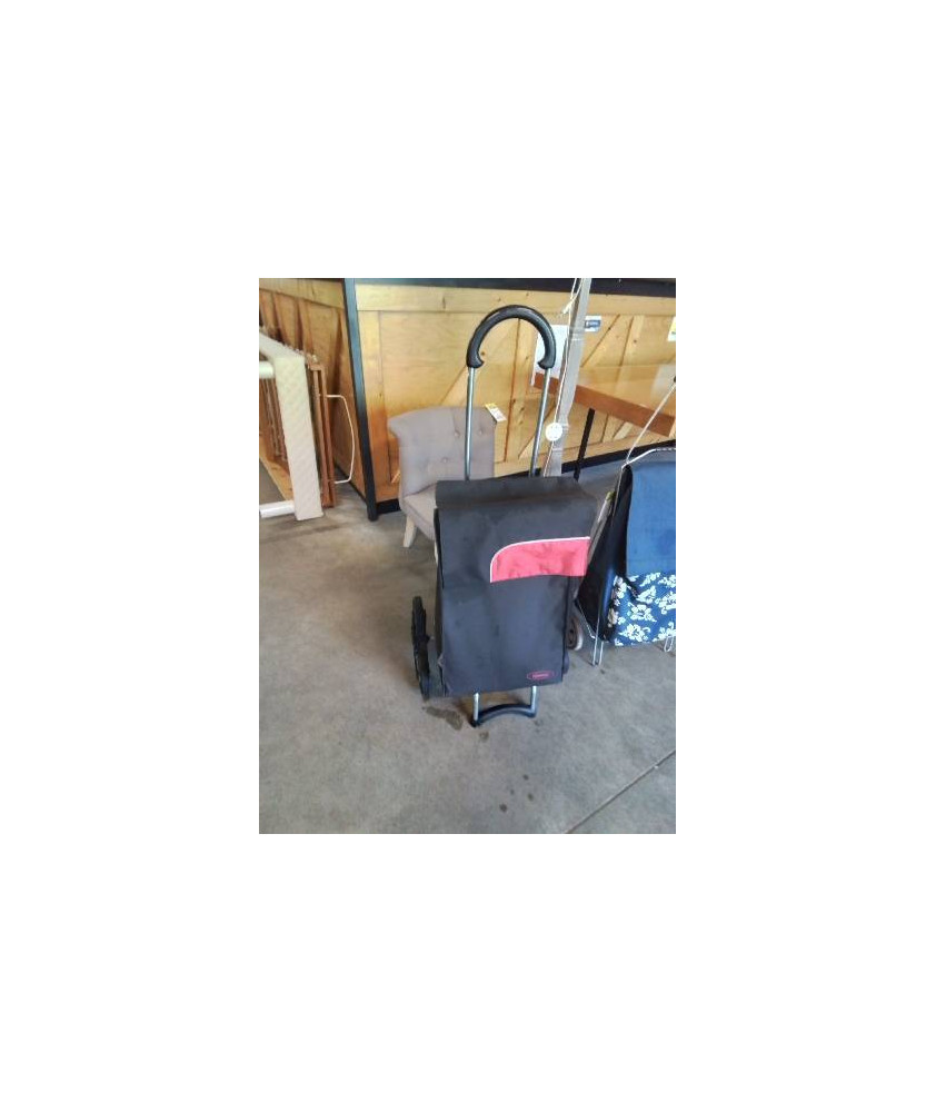 CHARIOT DE COURSES 6 ROUES ANDERSEN SHOPPER  THERMO MÉTAL TOILE NOIR ET ROUGE