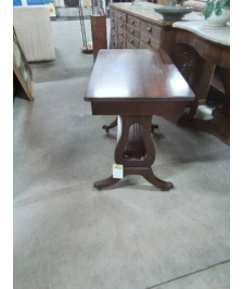 CONSOLE LYRE ACAJOU PIEDS GRIFFUS 2 TIROIRS 