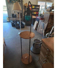 CONSOLE RONDE BOIS ET METAL ELECTRIFIEE