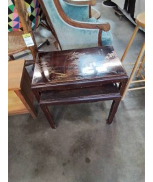 2 TABLES BASSES GIGOGNES BOIS LAQUÉ STYLE ASIATIQUE 