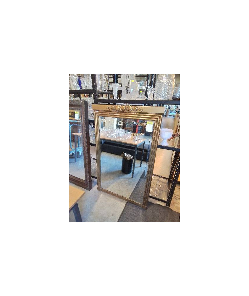 MIROIR BOIS ET STUC DORÉ ART DÉCO 