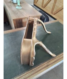 CONSOLE MURALE BOIS CHANTOURNÉ DORÉ 1 NICHE STYLE RÉGENCE 