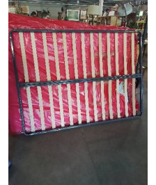 SOMMIER A LATTES CADRE MÉTAL GRIS 140X190CM