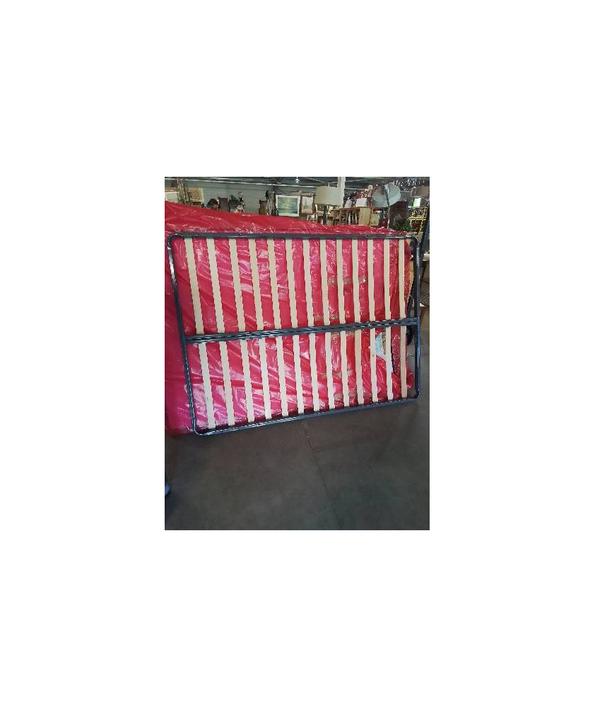 SOMMIER A LATTES CADRE MÉTAL GRIS 140X190CM