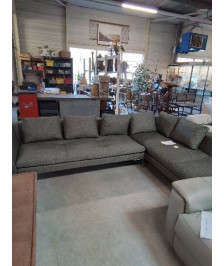 CANAPÉ D’ANGLE DROIT TISSU VERT MONTINO HABITAT