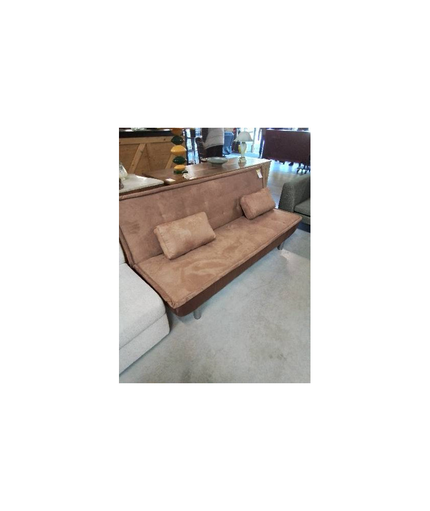 CANAPÉ CONVERTIBLE MISHAN TISSU CARAMEL
