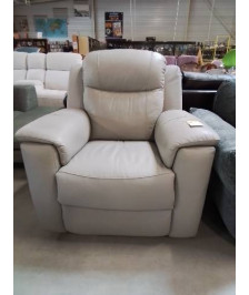 FAUTEUIL RELAX EVASION CUIR GRIS CLAIR