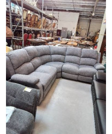 CANAPÉ D’ANGLE RELAX TISSU GRIS CLAIR RIETI