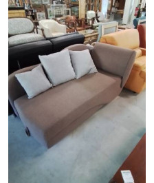 MÉRIDIENNE GAUCHE AVEC COFFRE TISSU MARRON PENELOPE