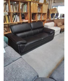 CANAPÉ 3 PLACES CUIR NOIR MACELO