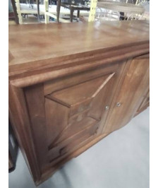 ENFILADE BOIS CLAIR SCULPTÉ 3 PORTES ANNÉES 40