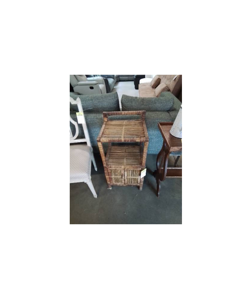 MEUBLE VANNERIE 1 NICHE 2 PORTE ANNÉES 60