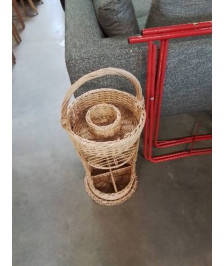 PANIER HAUT RANGE BOUTEILLES VANNERIE 1 ANSE 