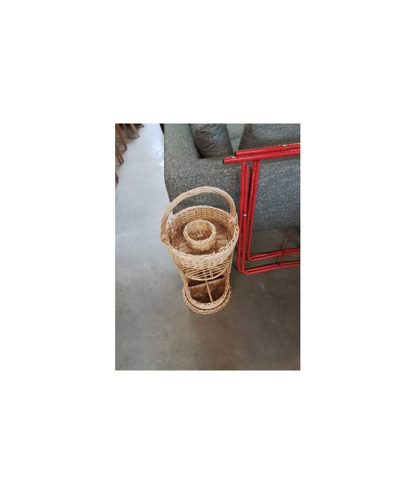PANIER HAUT RANGE BOUTEILLES VANNERIE 1 ANSE 