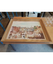 HUILE SUR TOILE HONFLEUR LE VIIEUX PORT 
