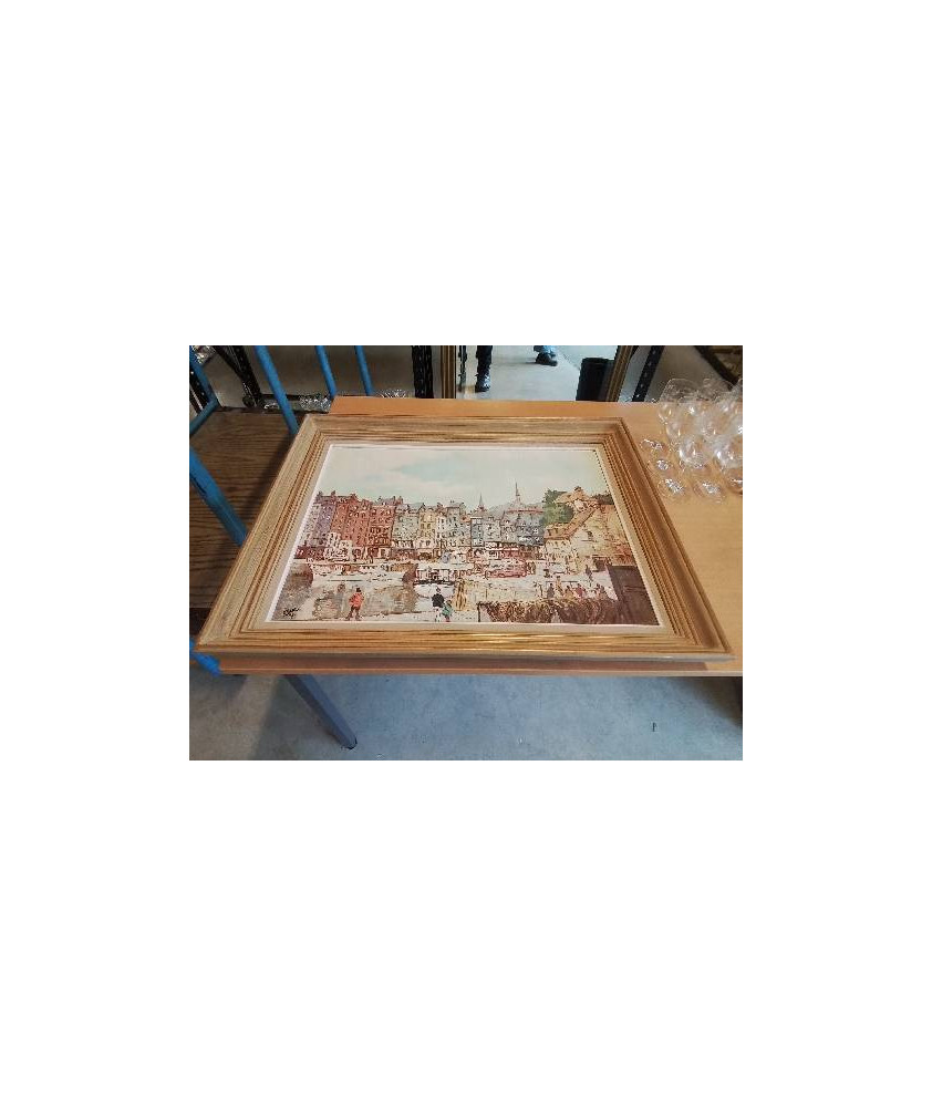 HUILE SUR TOILE HONFLEUR LE VIIEUX PORT 