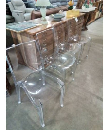4 CHAISES RÉSINE TRANSPARENT ITALY 