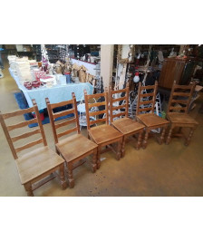 LOT DE 6 CHAISES EN CHENE 