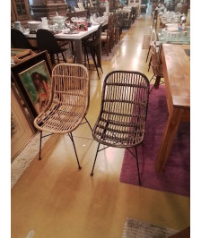 LOT 6 CHAISES  ROTIN 