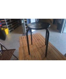 TABOURET NOIR METAL 