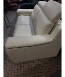 CANAPÉ CUIR BLANC  2/3 PLACES
