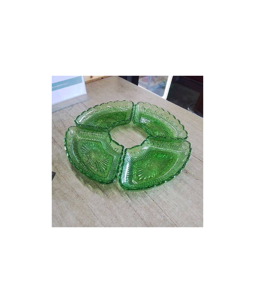 ENSEMBLE DE 4 PLATS APERITIFS EN OURALINE 