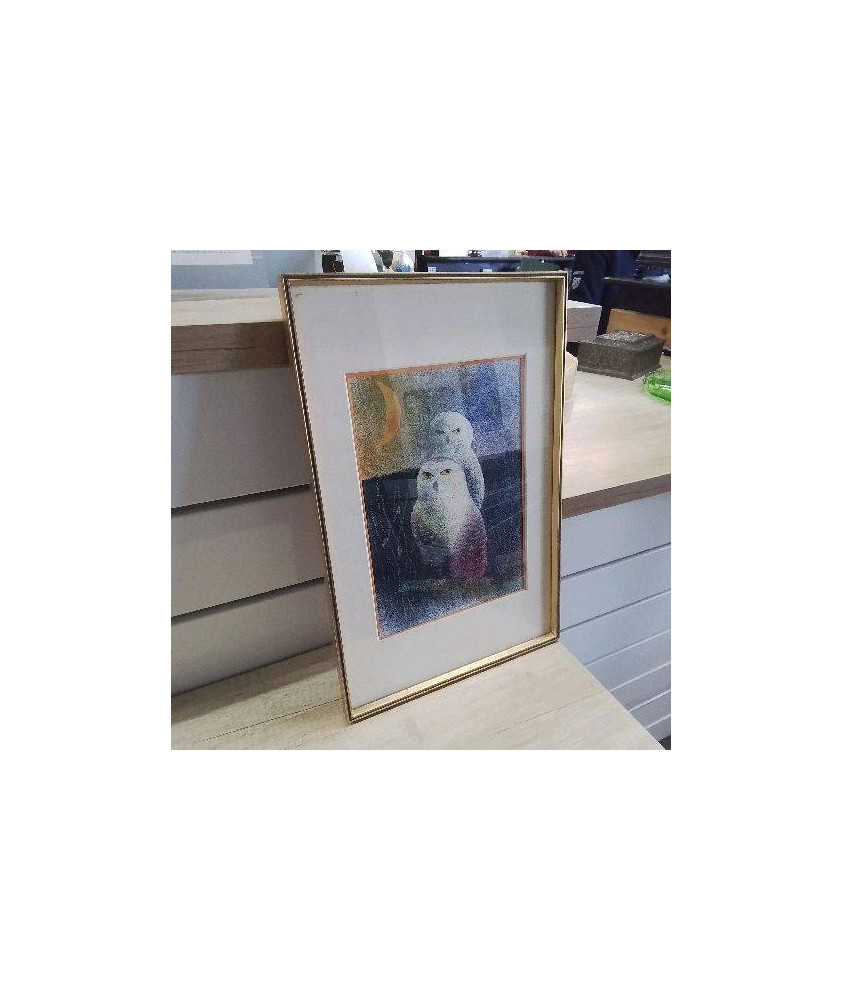 CADRE DEUX CHOUETTES 