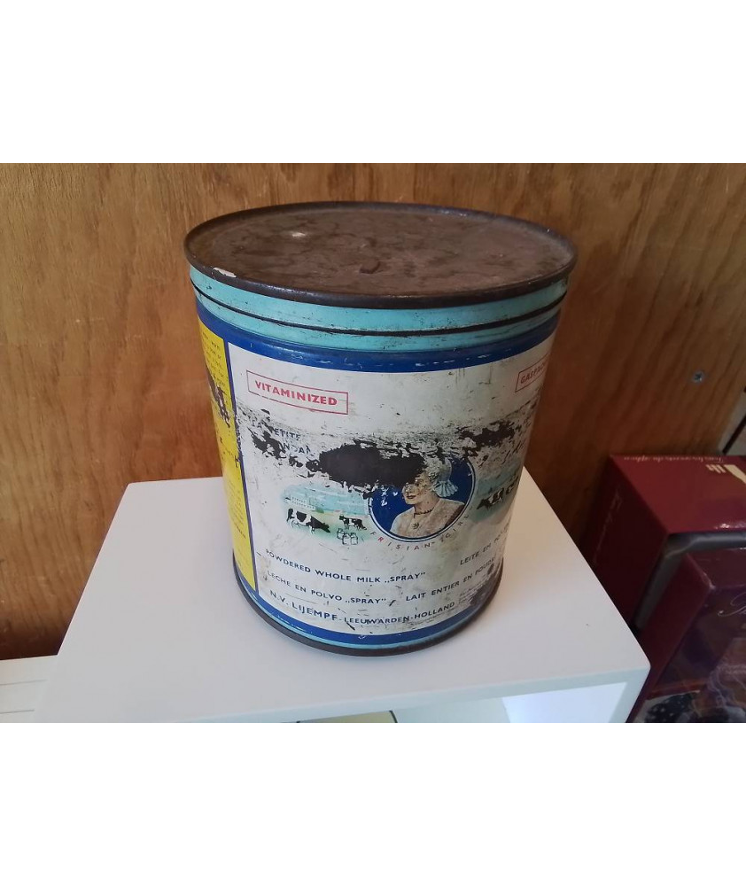 ANCIENNE BOITE A LAIT EN FER BLANC