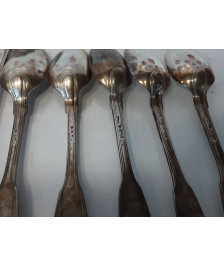 ENSEMBLE COUVERT ARGENT MASSIF 18 EME ET MINERVE 906 GRAMMES